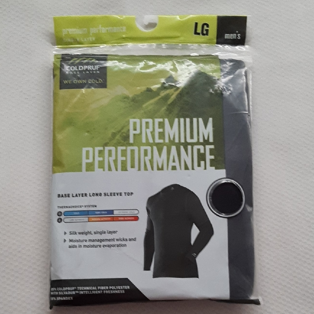 ColdPruf Premium Performance Men's Base Layer Long Sleeve Top - Black